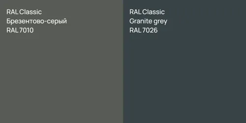 RAL 7010 Брезентово-серый vs RAL 7026  Granite grey