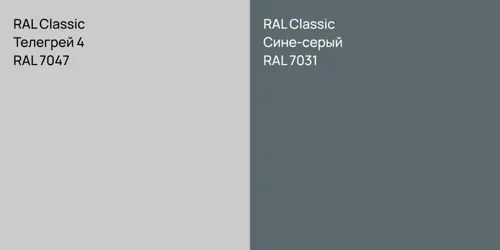 RAL 7047 Телегрей 4 vs RAL 7031 Сине-серый