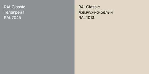 RAL 7045 Телегрей 1 vs RAL 1013 Жемчужно-белый