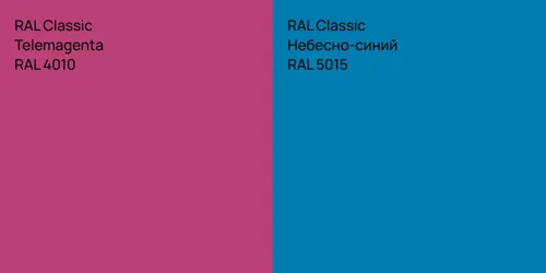 RAL 4010  Telemagenta vs RAL 5015 Небесно-синий