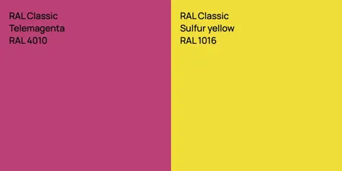 RAL 4010  Telemagenta vs RAL 1016  Sulfur yellow