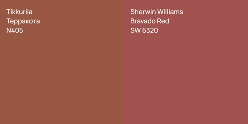 N405 Терракота vs SW 6320 Bravado Red