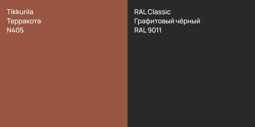 N405 Терракота vs RAL 9011 Графитовый чёрный
