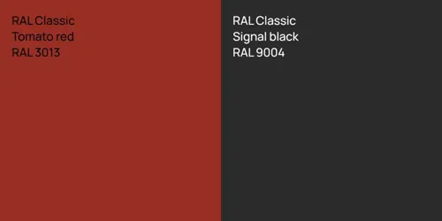 RAL 3013  Tomato red vs RAL 9004  Signal black