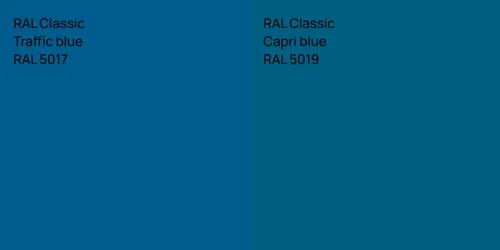 RAL 5017  Traffic blue vs RAL 5019  Capri blue