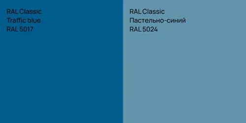 RAL 5017  Traffic blue vs RAL 5024 Пастельно-синий