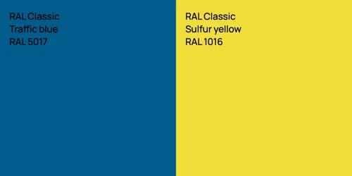 RAL 5017  Traffic blue vs RAL 1016  Sulfur yellow