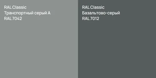 RAL 7042 Транспортный серый А vs RAL 7012 Базальтово-серый
