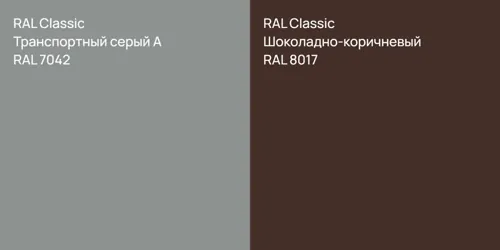 RAL 7042 Транспортный серый А vs RAL 8017 Шоколадно-коричневый