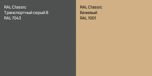 RAL 7043 Транспортный серый B vs RAL 1001 Бежевый