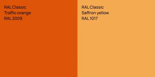 RAL 2009  Traffic orange vs RAL 1017  Saffron yellow