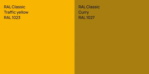 RAL 1023  Traffic yellow vs RAL 1027  Curry