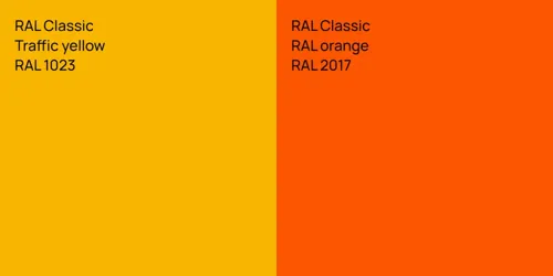 RAL 1023  Traffic yellow vs RAL 2017  RAL orange