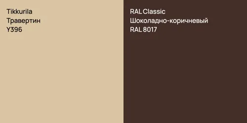 Y396 Травертин vs RAL 8017 Шоколадно-коричневый