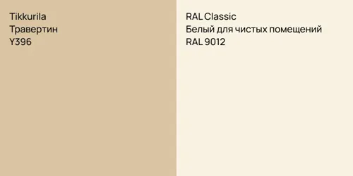 Y396 Травертин vs RAL 9012 Белый для чистых помещений