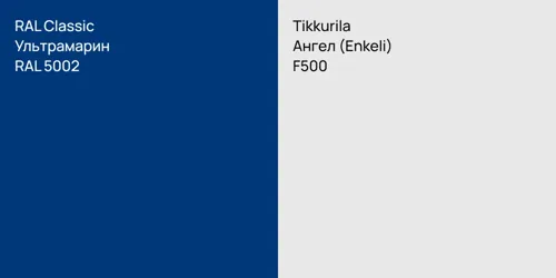 RAL 5002 Ультрамарин vs F500 Ангел (Enkeli)