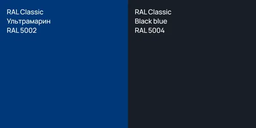 RAL 5002 Ультрамарин vs RAL 5004  Black blue