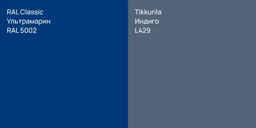 RAL 5002 Ультрамарин vs L429 Индиго