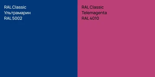 RAL 5002 Ультрамарин vs RAL 4010  Telemagenta