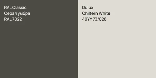 RAL 7022 Серая умбра vs 40YY 73/028 Chiltern White