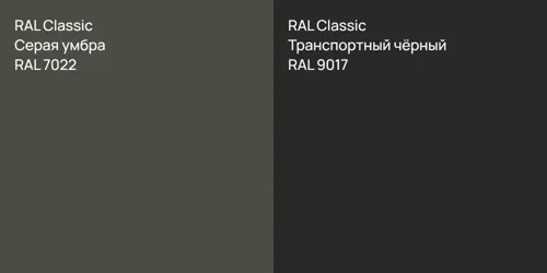 RAL 7022 Серая умбра vs RAL 9017 Транспортный чёрный