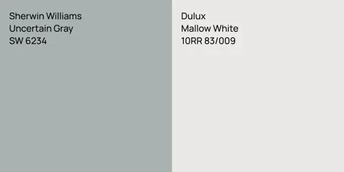SW 6234 Uncertain Gray vs 10RR 83/009 Mallow White