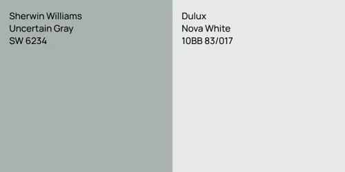 SW 6234 Uncertain Gray vs 10BB 83/017 Nova White