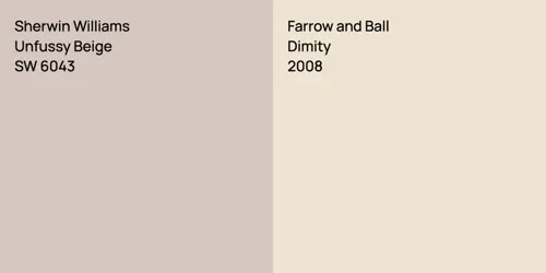 SW 6043 Unfussy Beige vs 2008 Dimity
