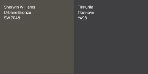 SW 7048 Urbane Bronze vs Y498 Полночь
