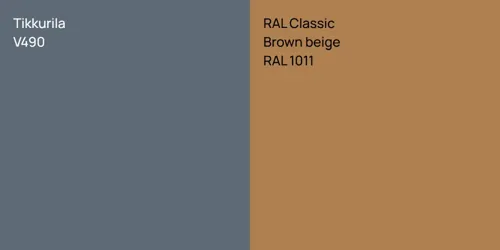 V490  vs RAL 1011  Brown beige