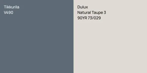 V490  vs 90YR 73/029 Natural Taupe 3