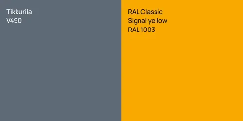 V490  vs RAL 1003  Signal yellow