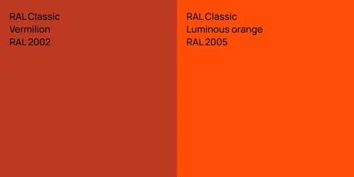 RAL 2002  Vermilion vs RAL 2005  Luminous orange