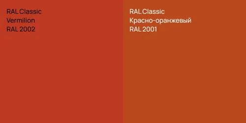 RAL 2002  Vermilion vs RAL 2001 Красно-оранжевый