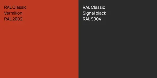 RAL 2002  Vermilion vs RAL 9004  Signal black