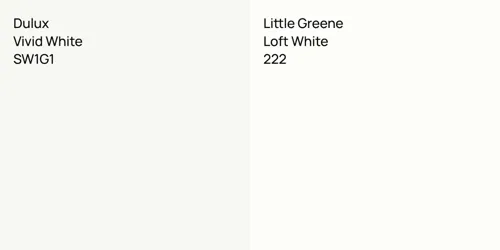 SW1G1 Vivid White vs 222 Loft White