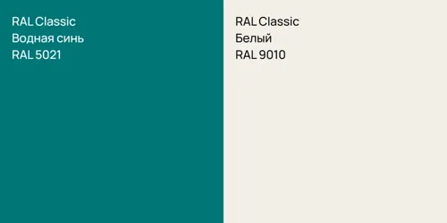 RAL 5021 Водная синь vs RAL 9010 Белый