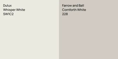 SW1C2 Whisper White vs 228 Cornforth White