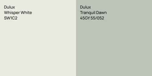 SW1C2 Whisper White vs 45GY 55/052 Tranquil Dawn