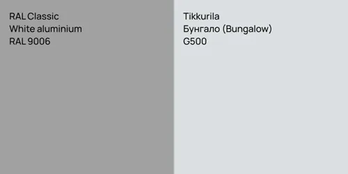 RAL 9006  White aluminium vs G500 Бунгало (Bungalow)