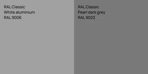 RAL 9006  White aluminium vs RAL 9023  Pearl dark grey