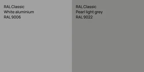RAL 9006  White aluminium vs RAL 9022  Pearl light grey