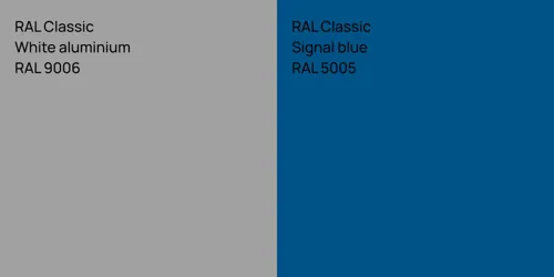 RAL 9006  White aluminium vs RAL 5005  Signal blue