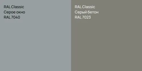 RAL 7040 Серое окно vs RAL 7023 Серый бетон