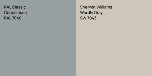 RAL 7040 Серое окно vs SW 7043 Wordly Gray