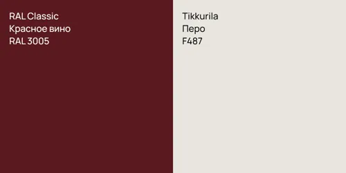 RAL 3005 Красное вино vs F487 Перо