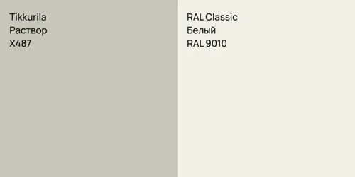 X487 Раствор vs RAL 9010 Белый