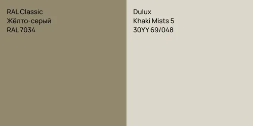 RAL 7034 Жёлто-серый vs 30YY 69/048 Khaki Mists 5