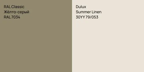 RAL 7034 Жёлто-серый vs 30YY 79/053 Summer Linen