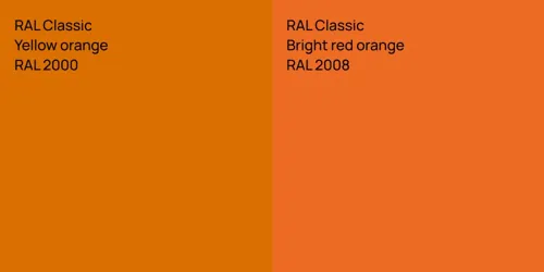 RAL 2000  Yellow orange vs RAL 2008  Bright red orange